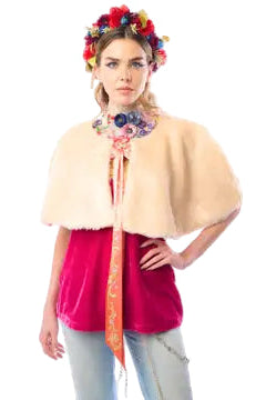 Aratta Grace Kelly Reversible Fur Cape Ivory Ella where she shops