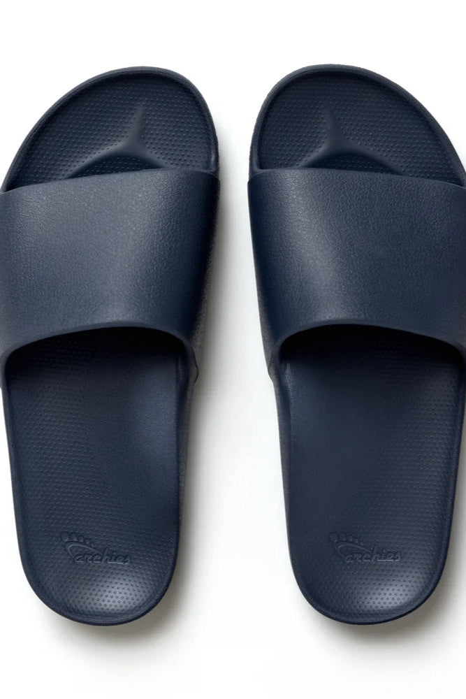 Arch Support Slides - Navy Front - Ella Where She Shops
