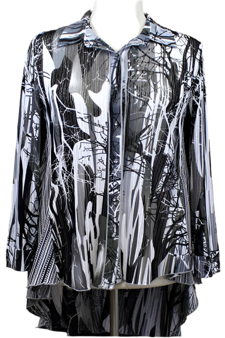 B&W High Low Tunic – Front – Ella Where She Shops