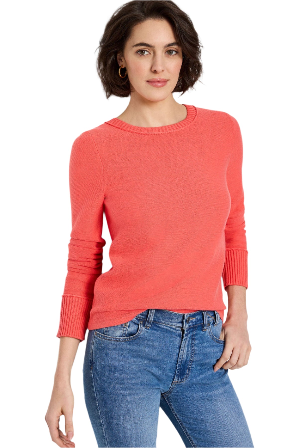 Baby Garter Crew Neck Sweater - On Model - Ella Where She Shops