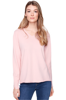 Basic Long Sleeve V-Neck – Ballet – Ella Where She Shops