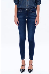 Mid rise ankle skinny dark blue jeans