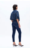 Mid rise ankle skinny dark blue jeans