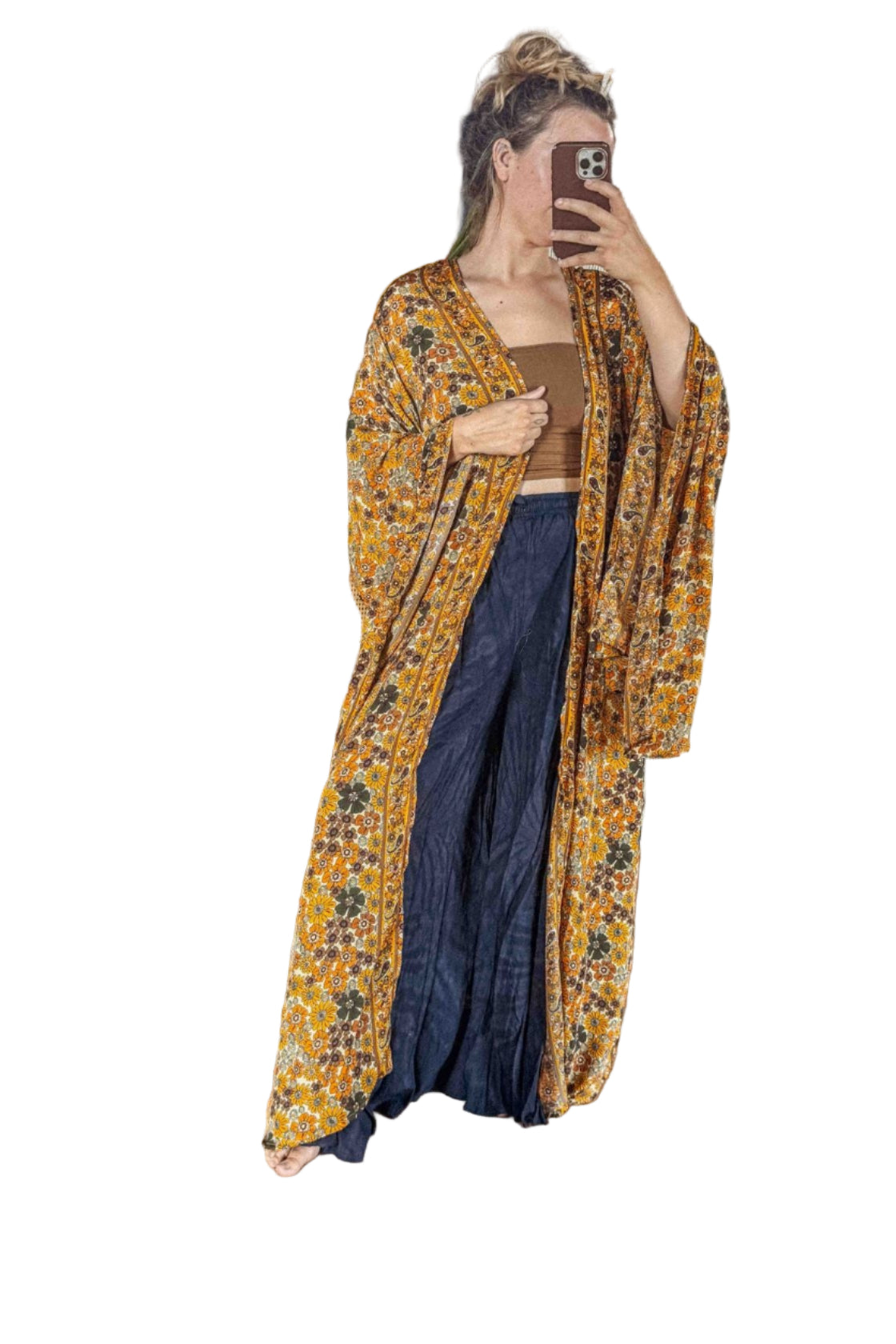 Bell Sleeve Maxi Kimono Duster - Front - Ella Where She Shops