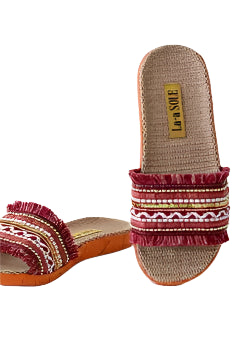 Boho Slides – Red Front – Ella Where She Shops