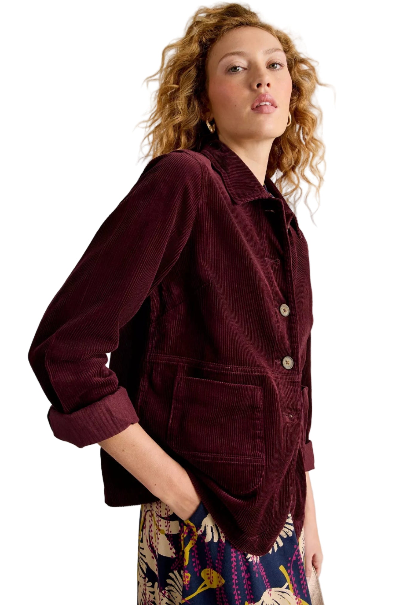 Carrie Cord Jacket - Front - Ella Where She Shops