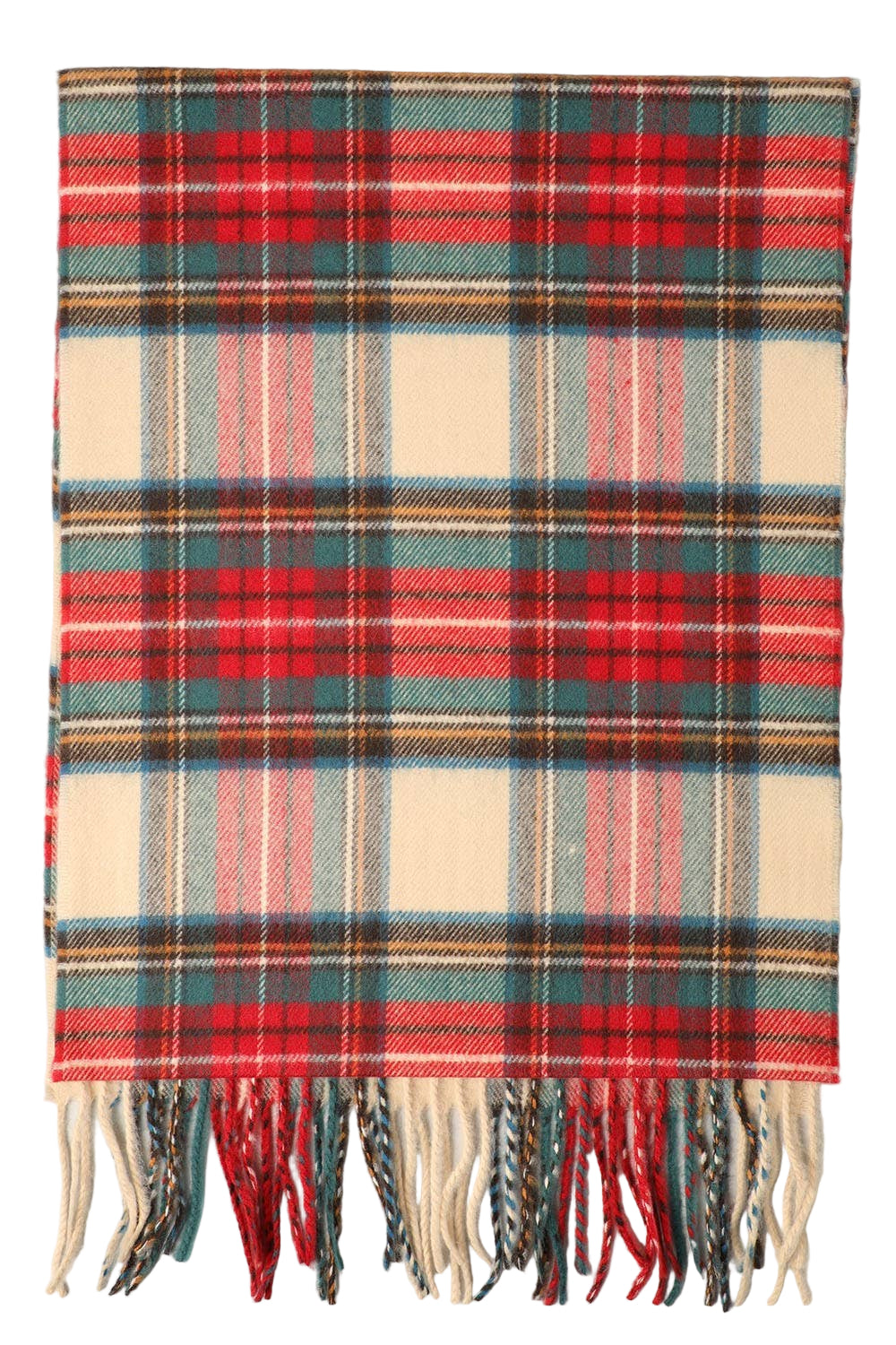 Cashmere like Tartan Plaid Scarf Ivory ella where she shops