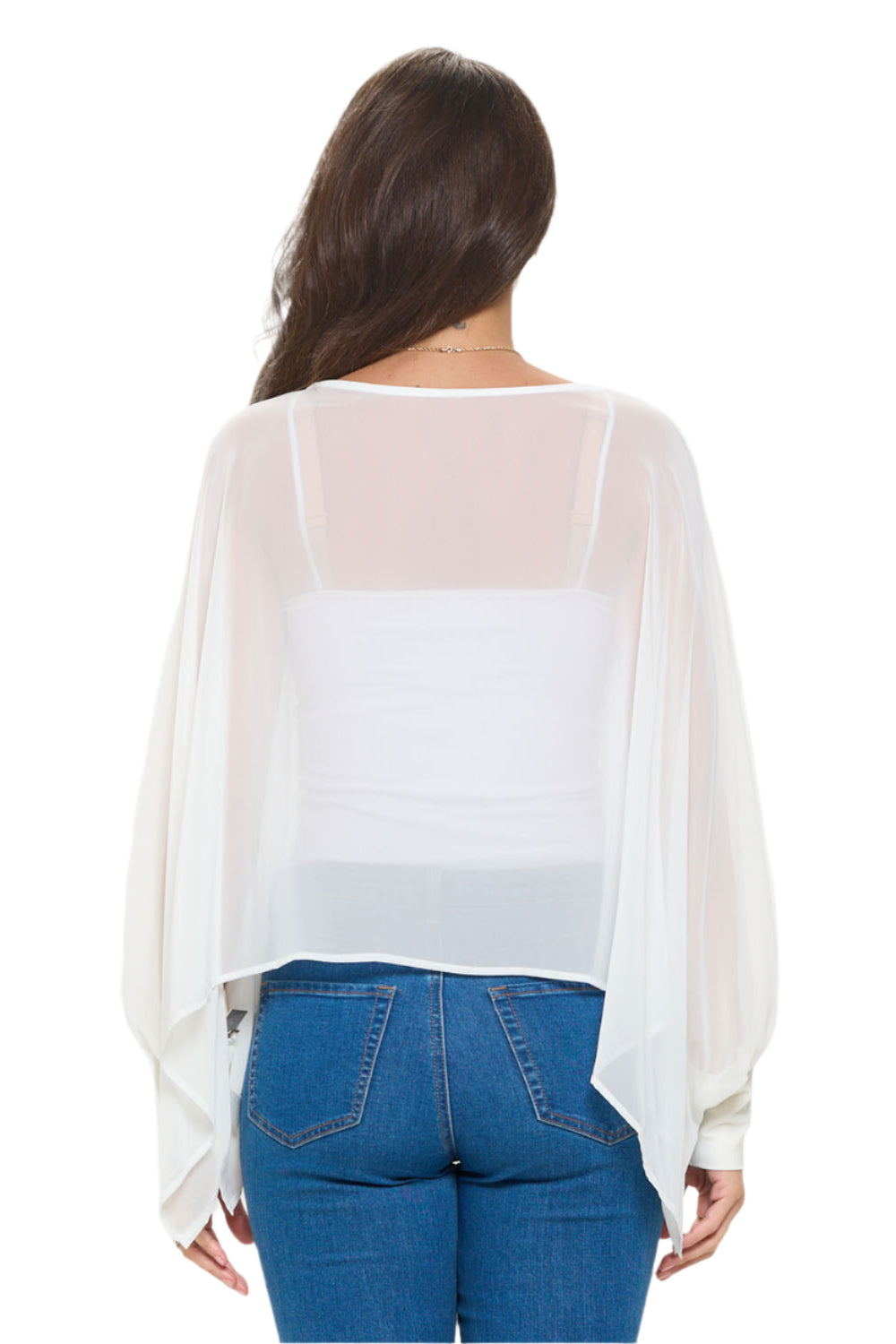 Chiffon Topper - Ivory Back - Ella Where She Shops
