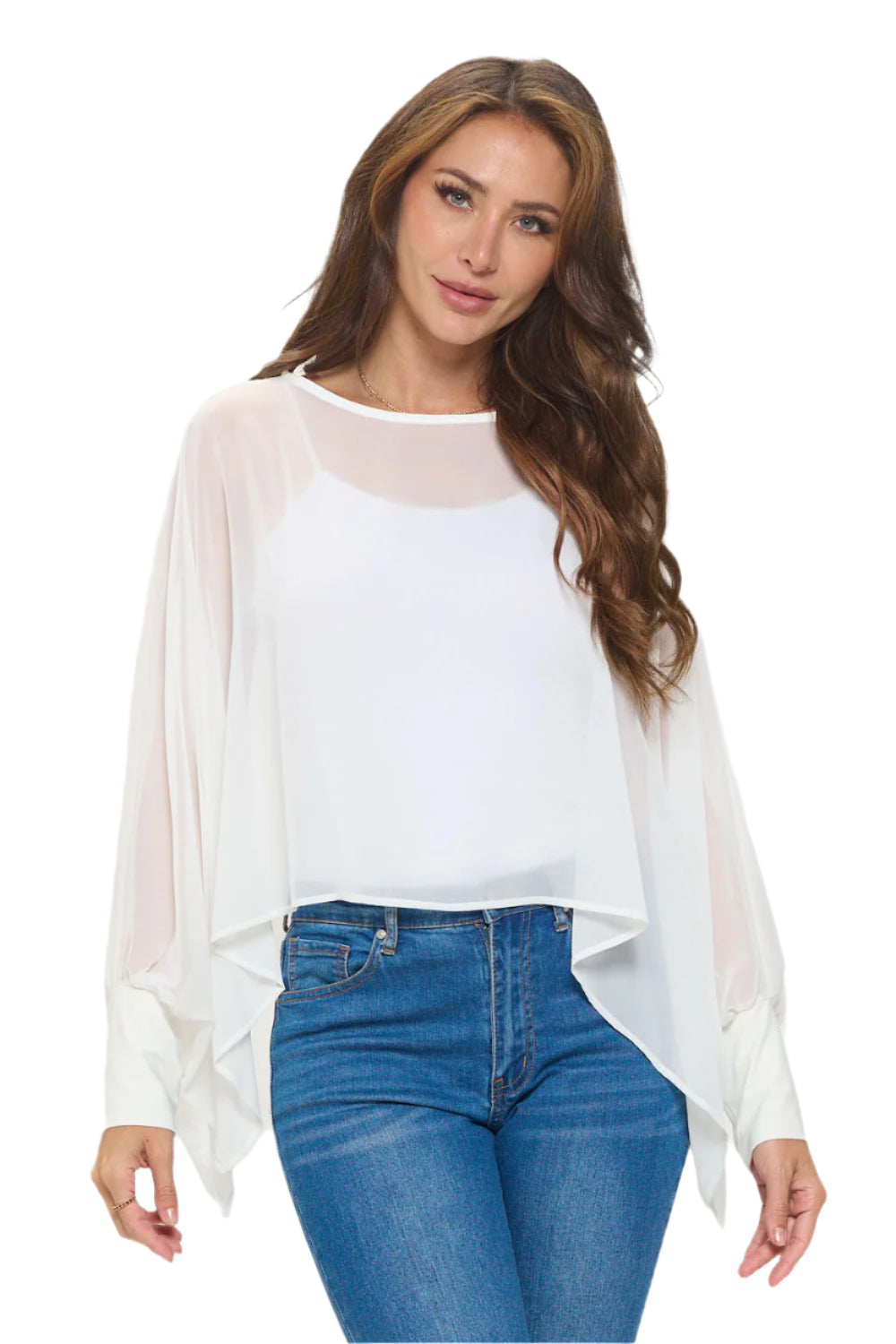Chiffon Topper - Ivory Front - Ella Where She Shops