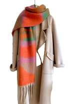 Colorblock Winter Scarf Orange ella where she shops