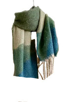 Colorblock Winter Scarf olive ella where she shops