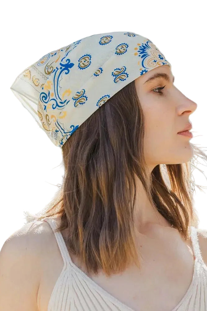 Colorful Paisley Headscarf lime ella where she shops