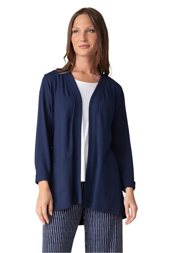 Core Travel Easy Jacket - Navy Front - Ella Where She Shops