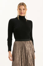 Cotton Cashmere Turtleneck black ella where she shops