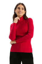 Cotton Cashmere Turtleneck red ella where she shops