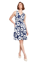 Cotton Voile Printed Front Zip Knee Length Dress ella where she shops