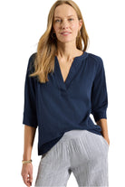 Crinkle Knit Café Top - Front On Model - Ella Where She Shops