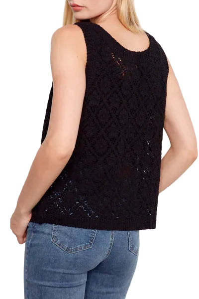 Crochet Button Up Sleeveless Vest ella where she shops