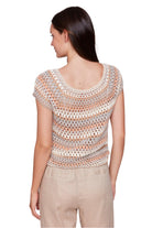 Crochet Cap Sleeve Top - Pebble - Back - Ella Where She Shops