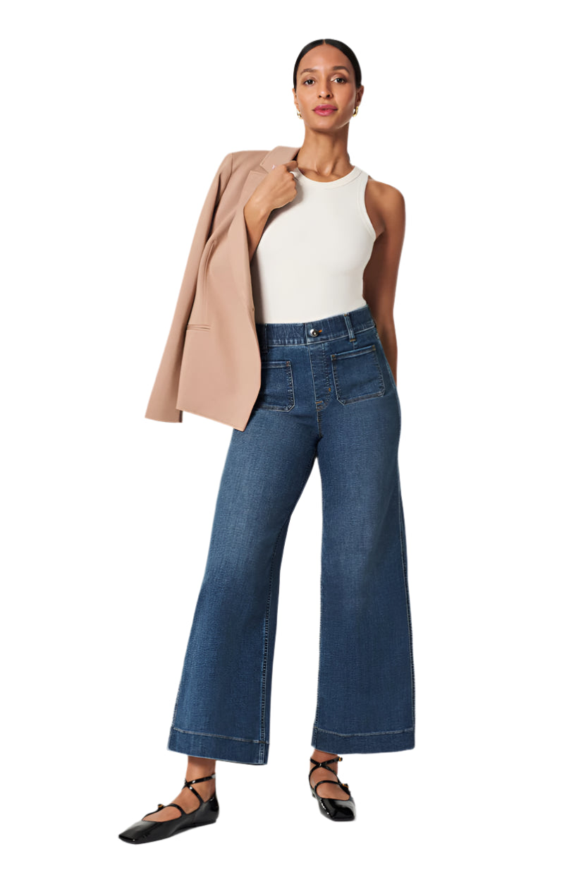 Cropped Wide Leg Jeans – Front – Ella Where She Shops