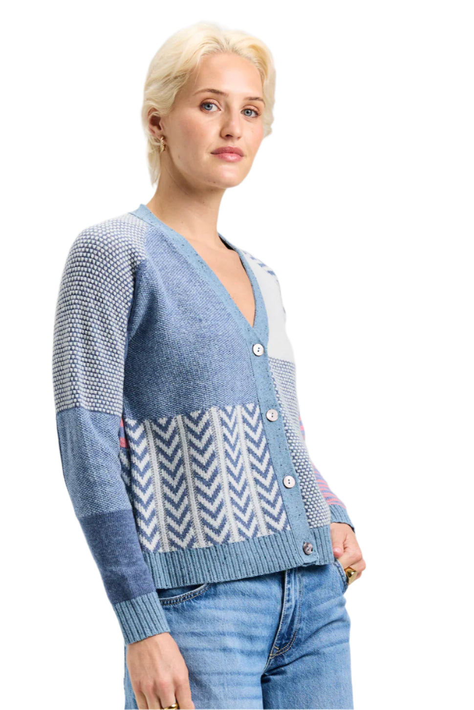 Denim Jean Cardigan – Side – Ella Where She Shops