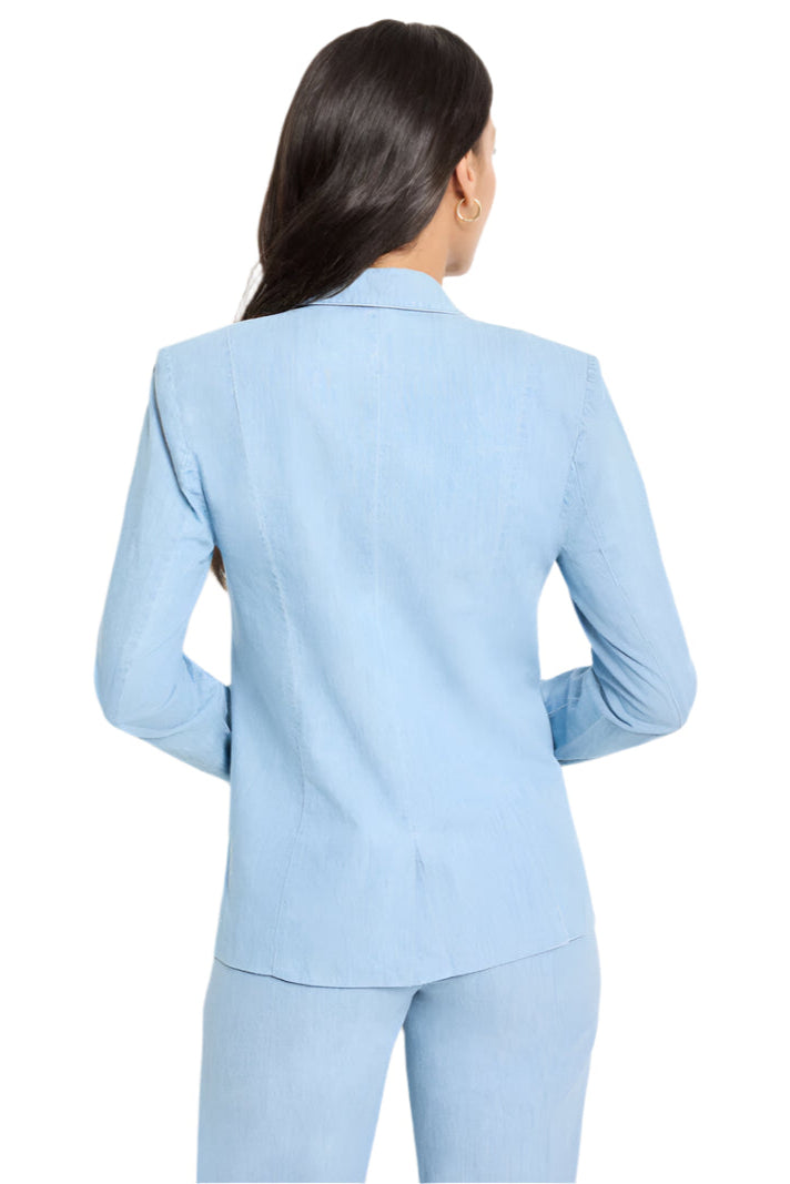 Denim Linen Blazer mid wash Ella where she shops