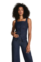 Denim Vest Top - Front - Ella Where She Shops