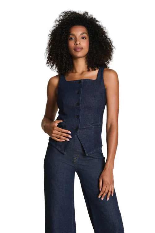 Denim Vest Top - Front - Ella Where She Shops