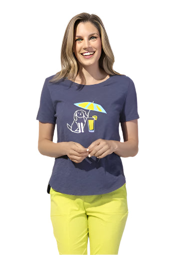 Destination Daiquiri Doggie Print Tee Ella where She shops