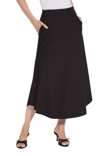 Drapey Ponte A-Line Midi Skirt – Front – Ella Where She Shops