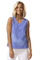 Embroidered Applique V Tank Blue Ella Where She Shops