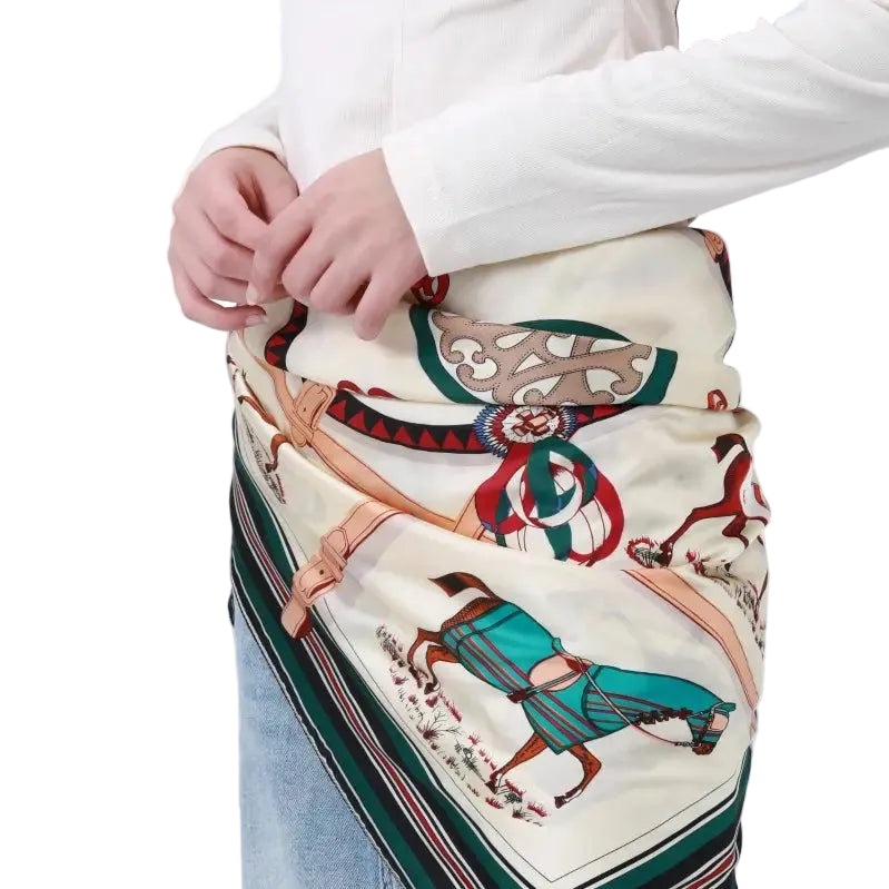 Equestrian Silk-Style Bandana – Multi-Style Horse Designs ella where she shops
