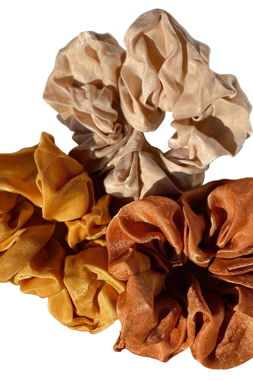 Fall Satin Scrunchies (set Of 3) ella where she shops
