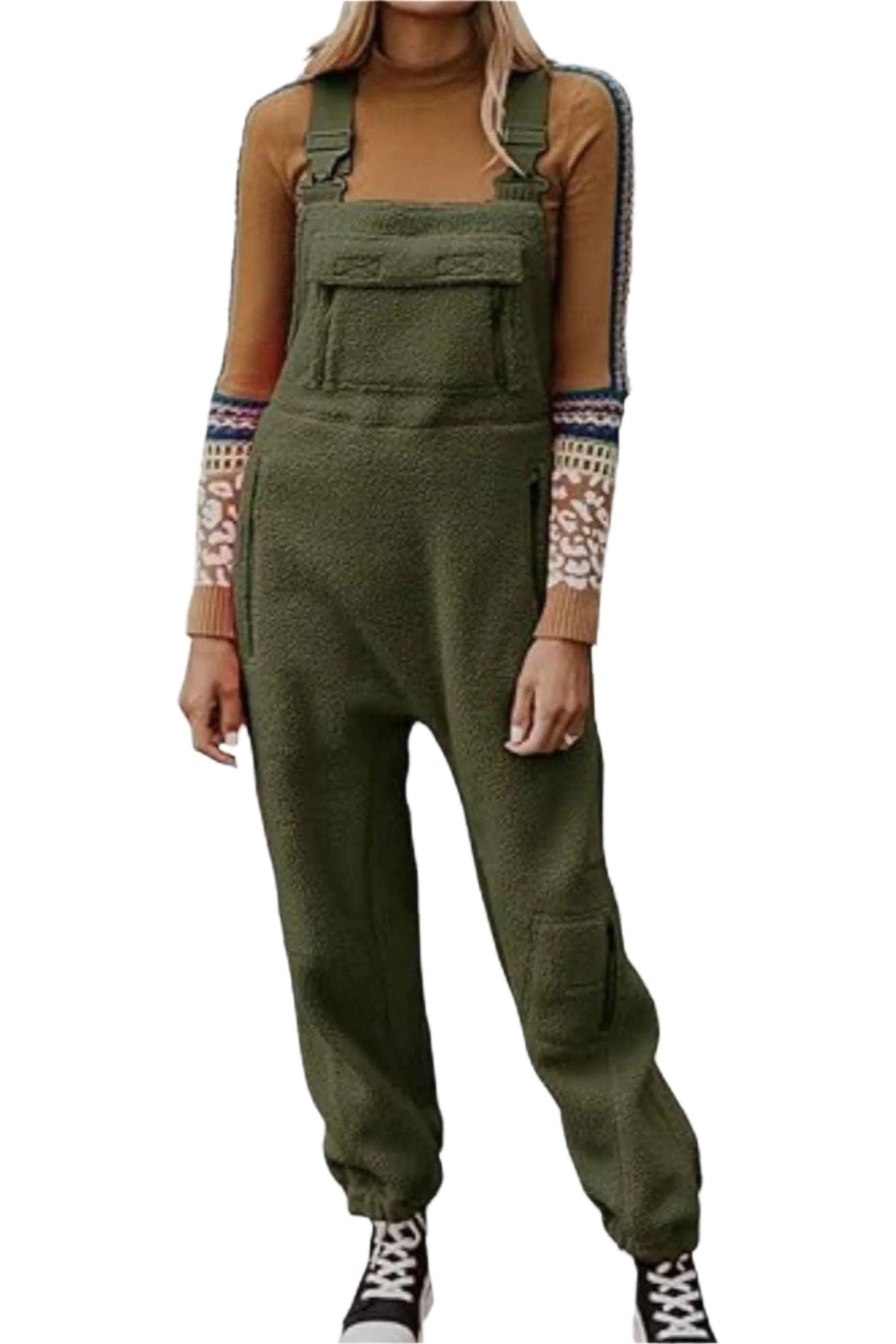 Fleece Overalls – Green – Ella Where She Shops