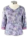 Floral Reversible Crew Neck top purple pink ella where she shops