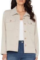 Flyaway Shirt Jacket - Front - Ella Where She Shops