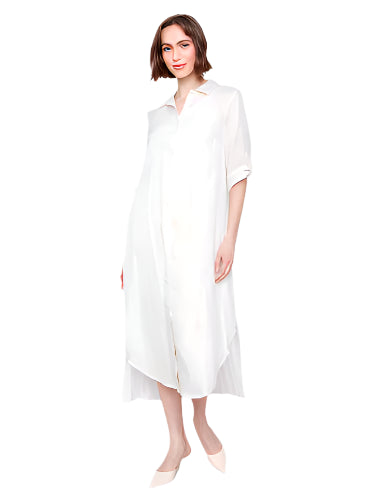 Foil Print Linen Blend Tunic Dress - Champagne  Ella Where she shops