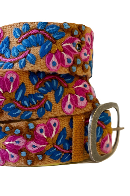 Four Seasons Floral Embroidered Wool Belt - Ella Where She Shops