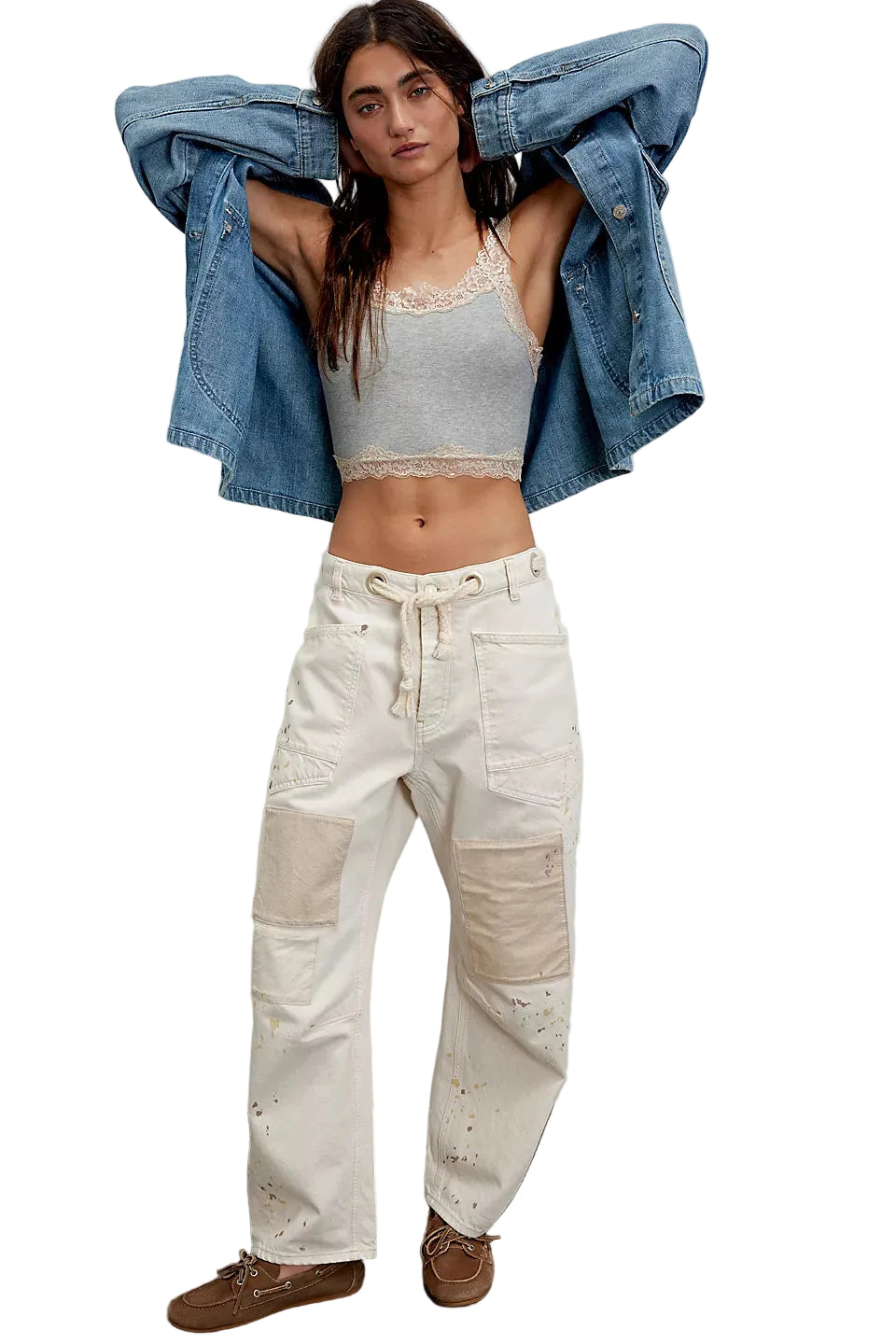 Free People Moxie Low Slung Pull On Pants white ella where she shops