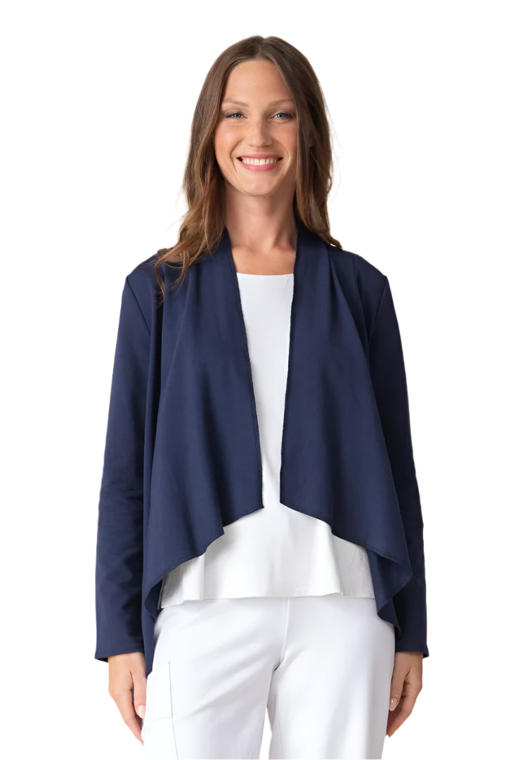 French Terry Drape Front Jacket - Ella Where She Shops