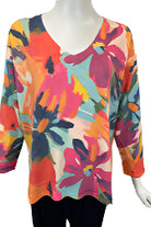 French Terry V-Neck Top – Front – Ella Where She Shops