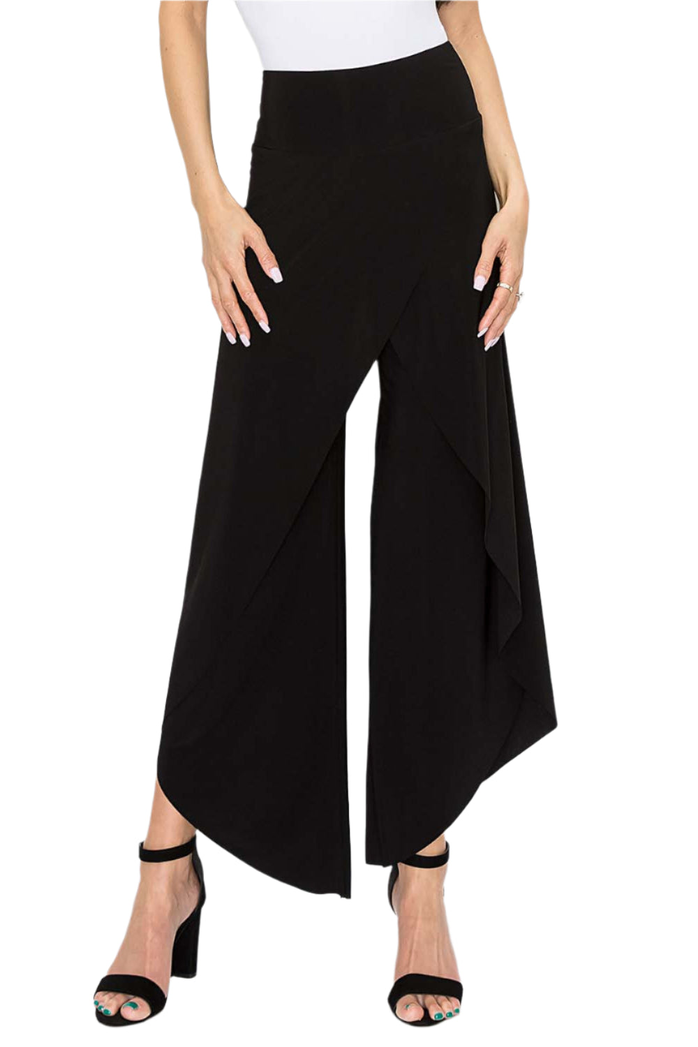 Front Crossover Drape Pant - Front - Ella Where She Shops