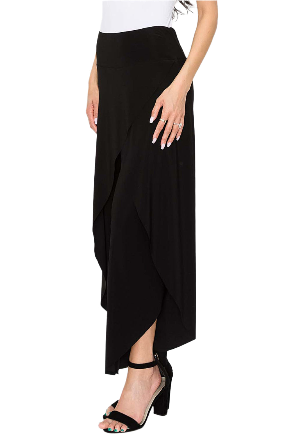 Front Crossover Drape Pant - Side - Ella Where She Shops