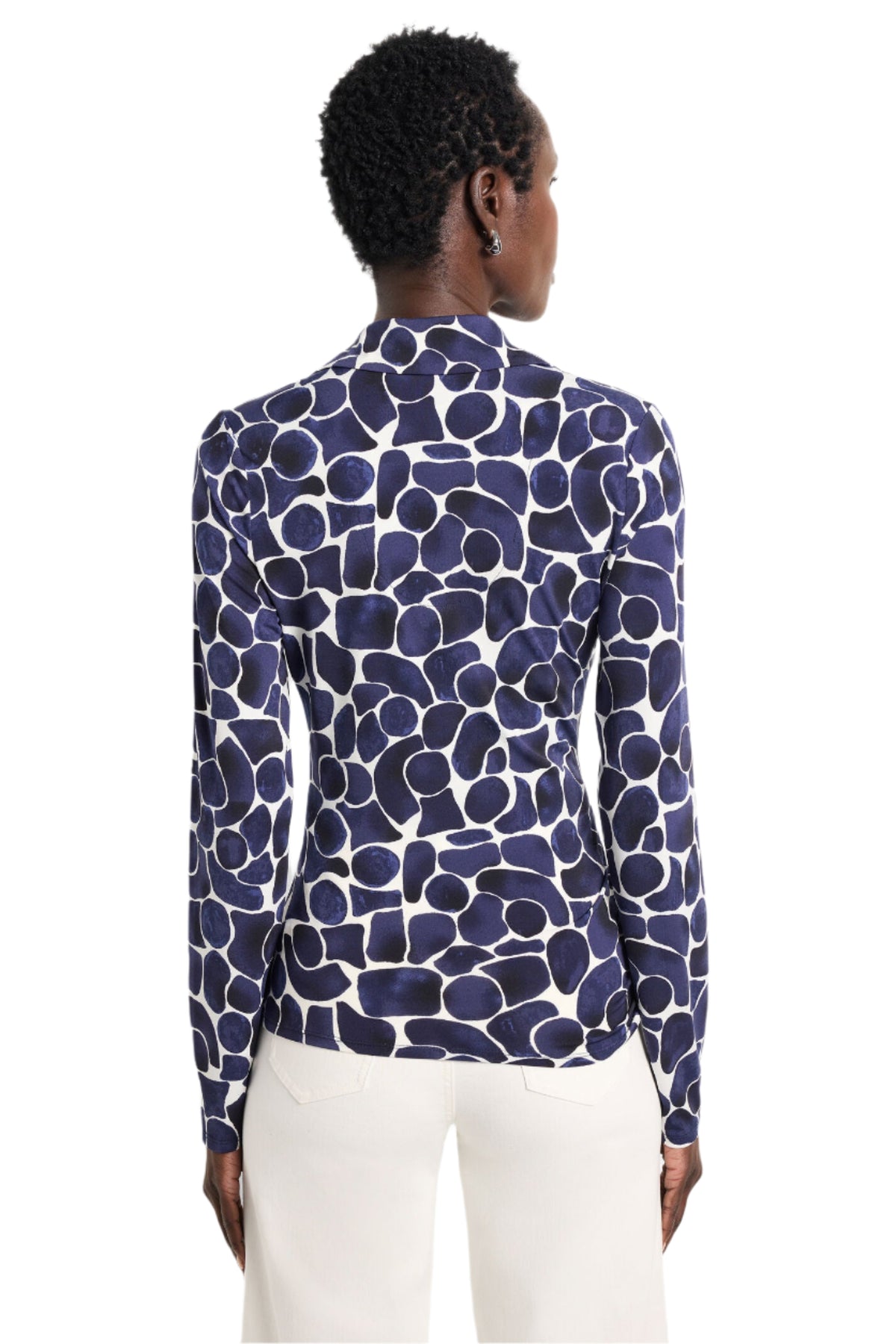 Geo Pebble Knit Wrap Top - Back - Ella Where She Shops