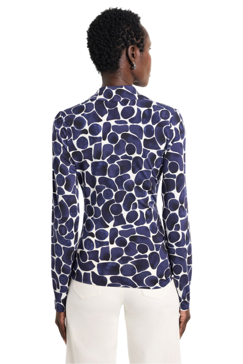 Geo Pebble Knit Wrap Top - Back - Ella Where She Shops