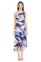 Geometric One Shoulder Dress – Front – Ella Where She Shops