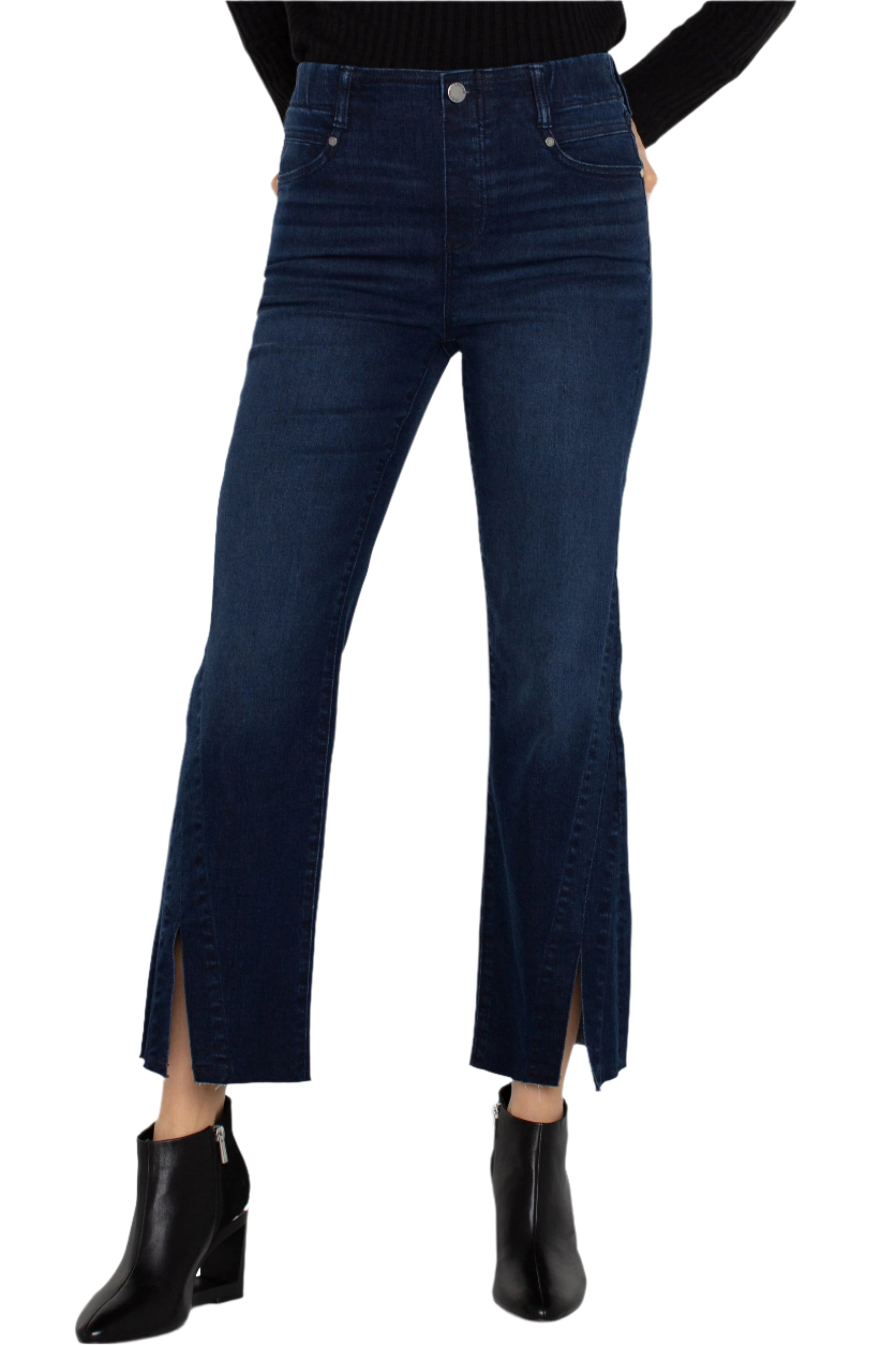 Gia Glider Crop Flare Twisted Seam Jeans - Front - Ella Where She Shops