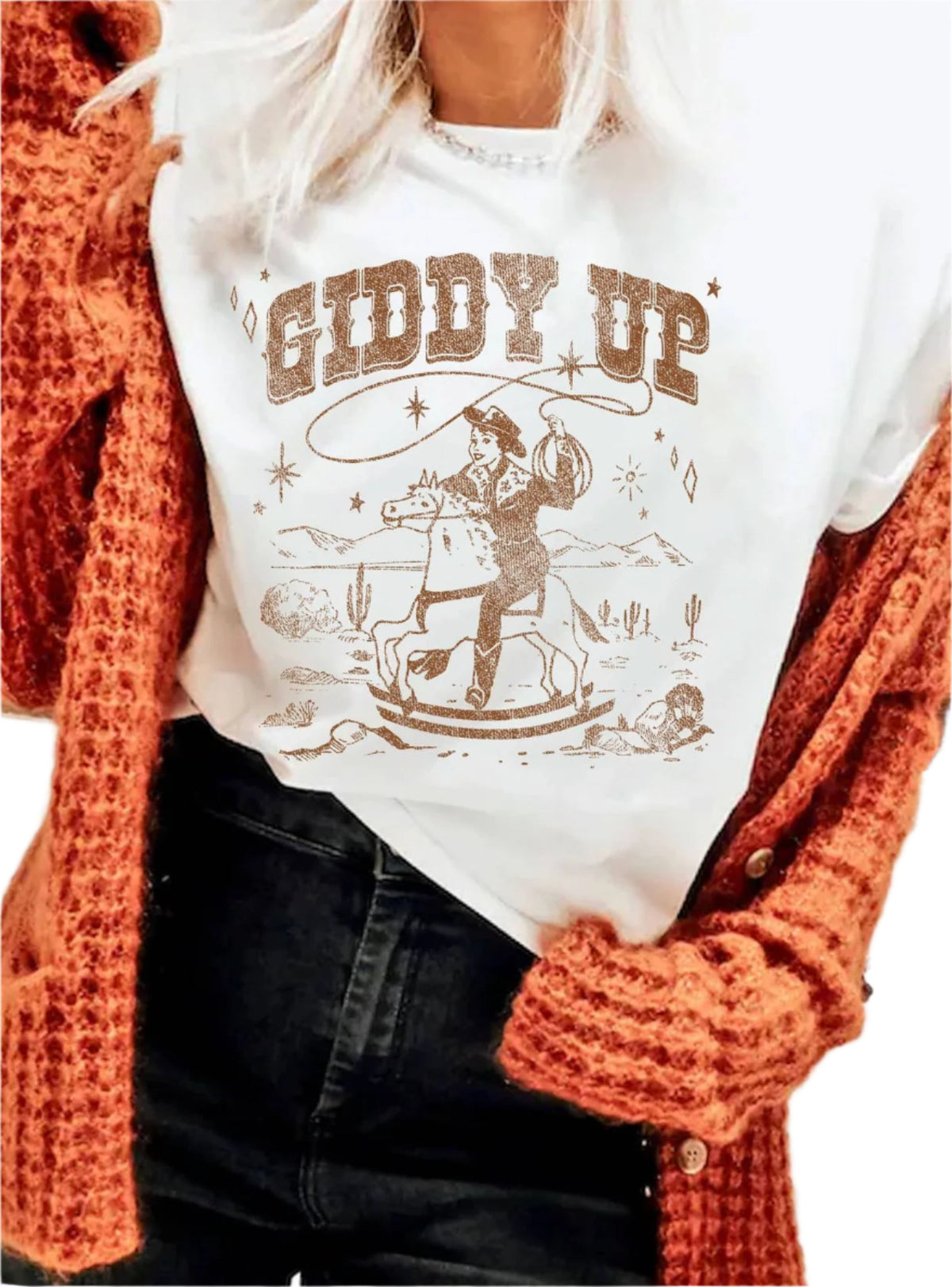 Giddy Up Cowgirl Graphic T shirt Ella where she shops