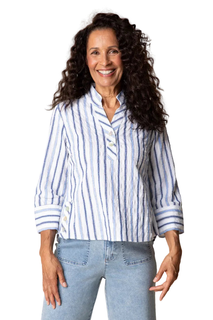 Hampton Stripe Vineyard Shirt ella where she shops