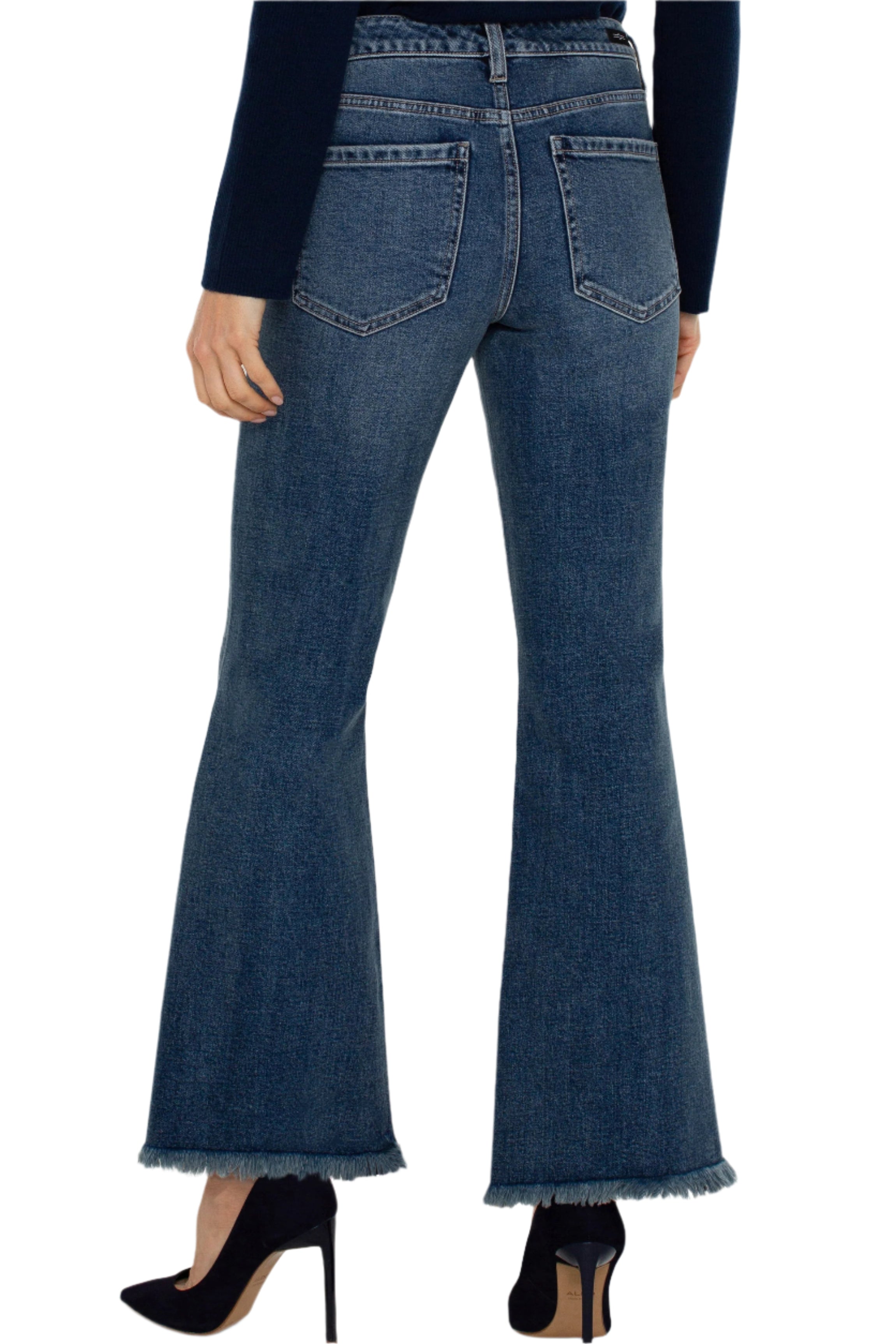 Hannah Flare Seam Detail Fray Hem - Back - Ella Where She Shops